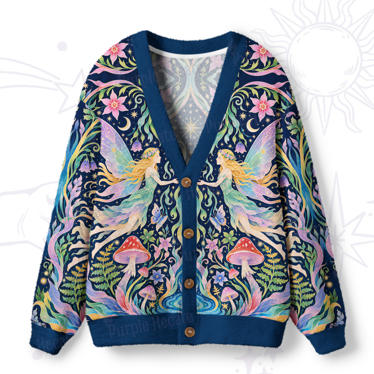 Purplehecate Forest Fairy Ugly Cardigan Sweaters