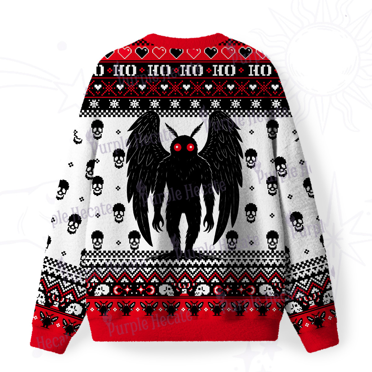 Purplehecate The Mothmen Fuzzy Ugly Christmas Sweatshirt