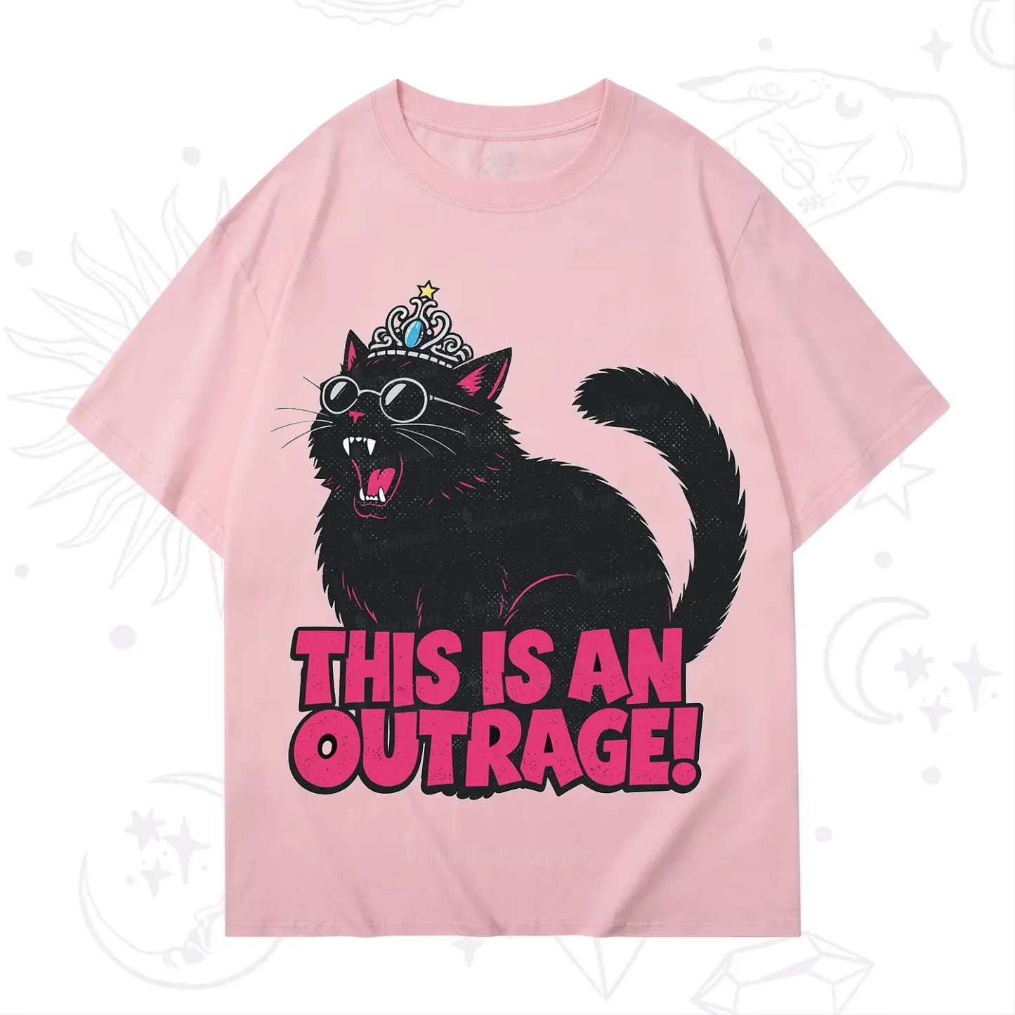 Purplehecate This is an outrage Princess Cat T-Shirt