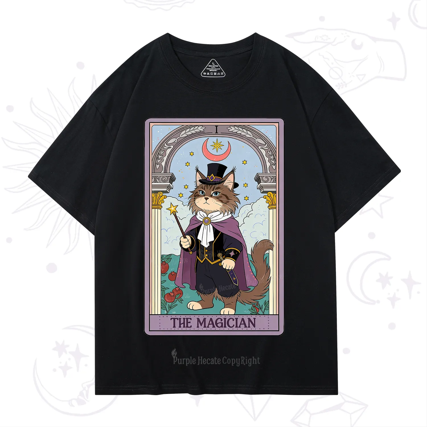 Purplehecate The Magician Cat Tarot T-Shirt