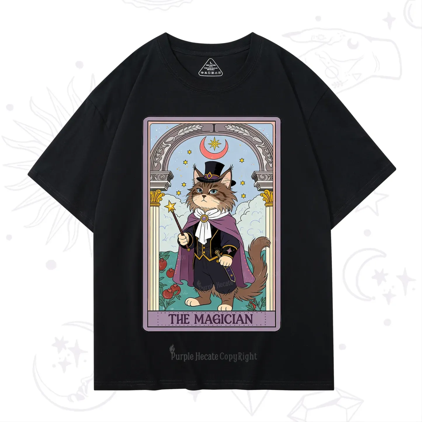 Purplehecate The Magician Cat Tarot T-Shirt