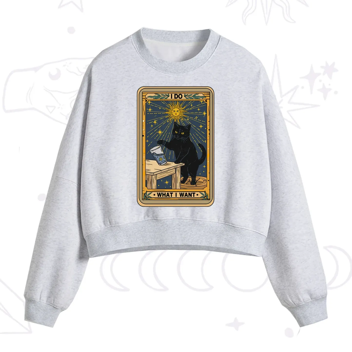 Purplehecate I Do What I Want Cats Fleece Cropped Sweatshirt