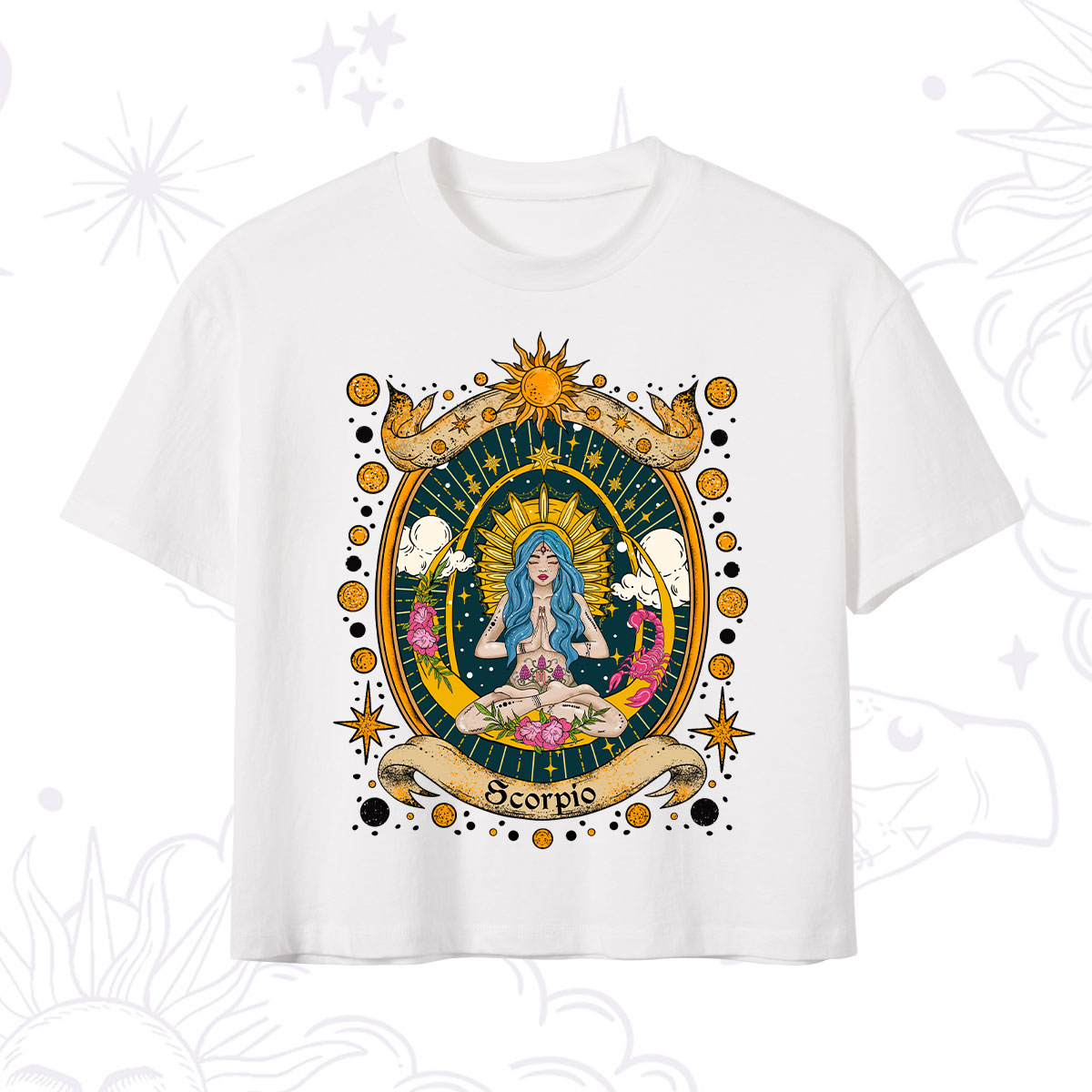 Purplehecate Scorpio Celestial Charm Zodiac Crop T-Shirt 