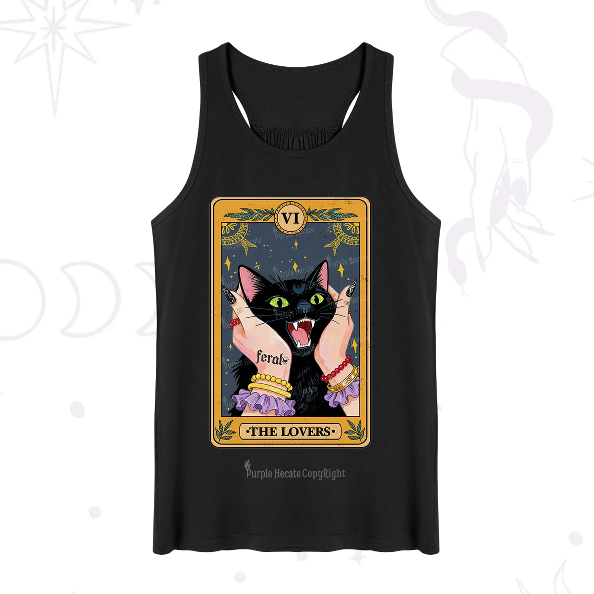 Purplehecate The Lovers Tarot Feral Cat Tank