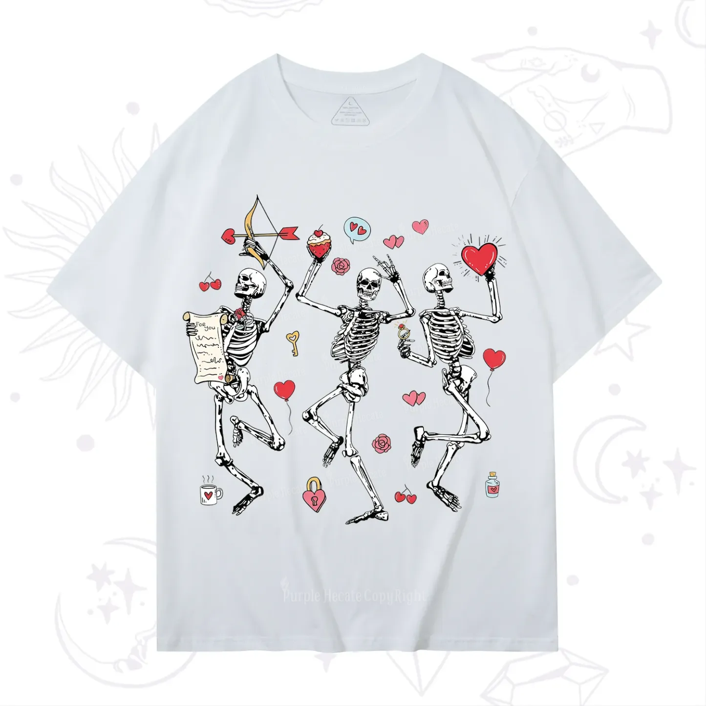 Purplehecate Skeleton Dancing Valentine T-Shirt