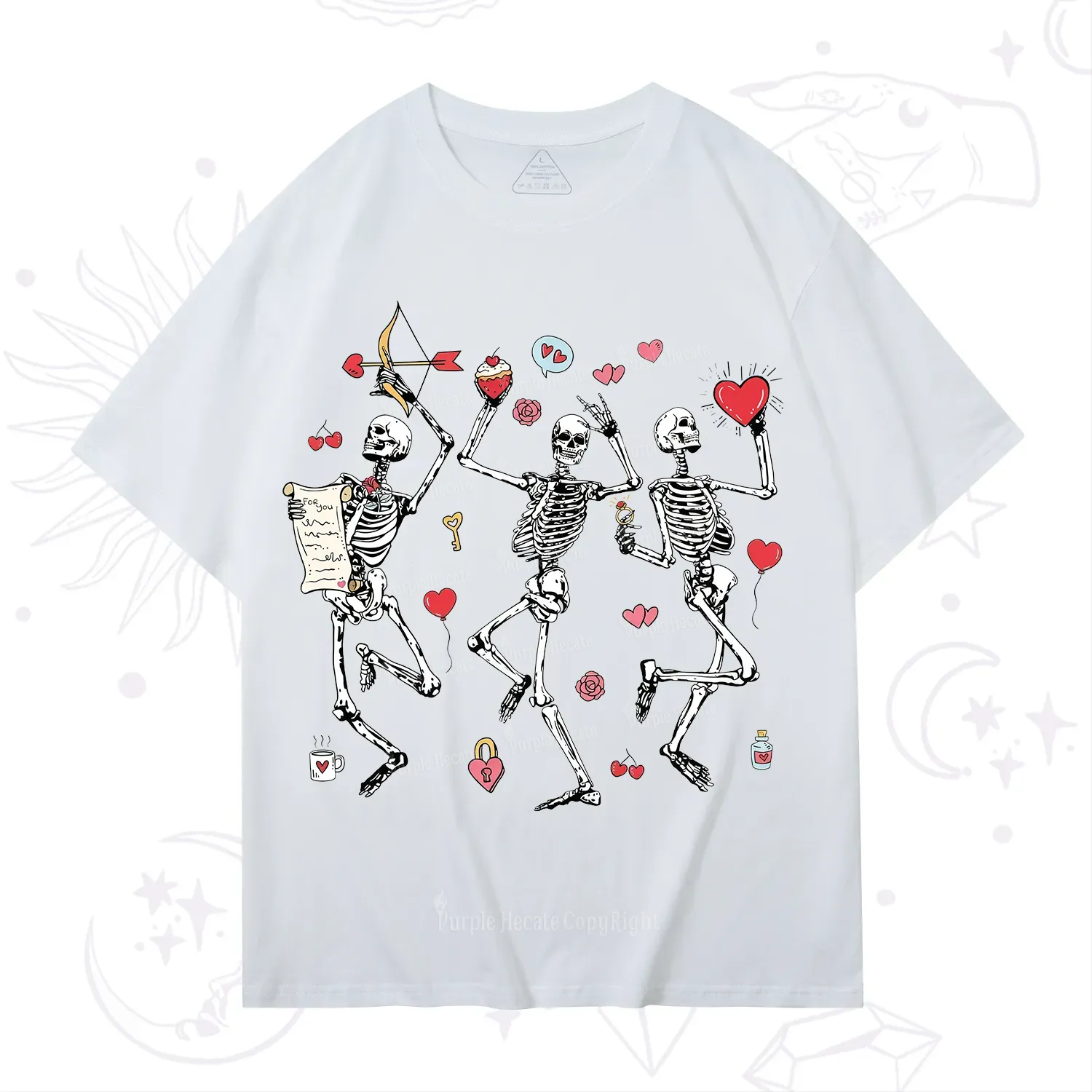 Purplehecate Skeleton Dancing Valentine T-Shirt