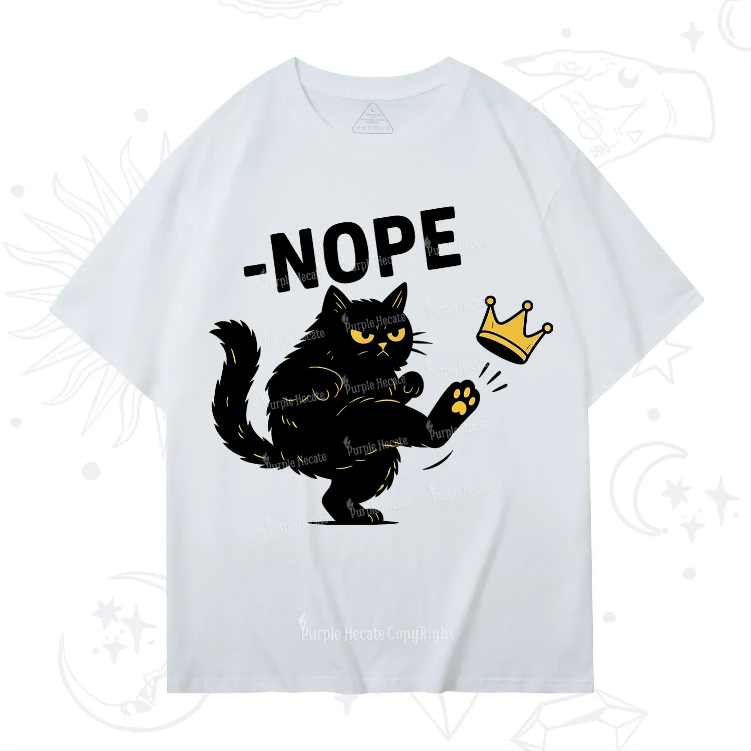 Purplehecate No Kings Black Cat T-Shirt