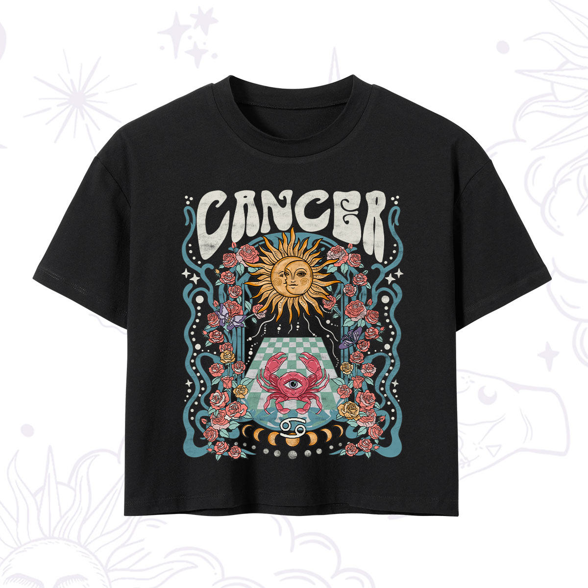 Purplehecate Cancer Spirit Zodiac Crop T-Shirt 