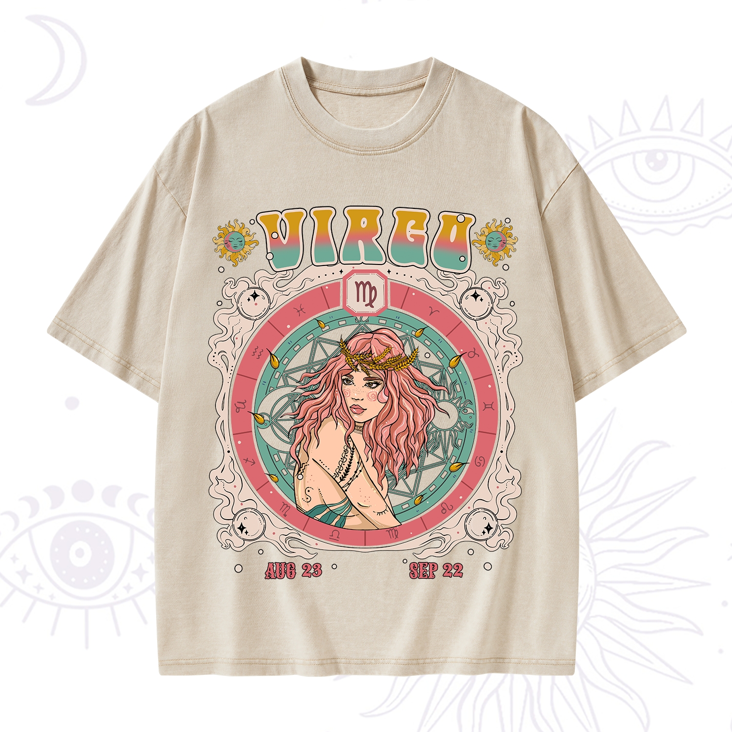 Purplehecate Virgo Cosmic Zodiac Washed T-Shirt