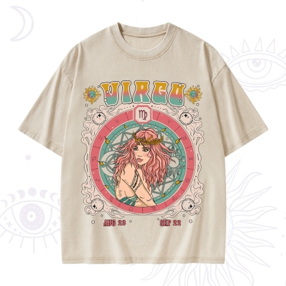 Purplehecate Virgo Cosmic Zodiac Washed T-Shirt