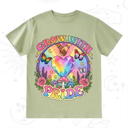 Purplehecate Grow With Pride Rainbow Heart T-Shirt