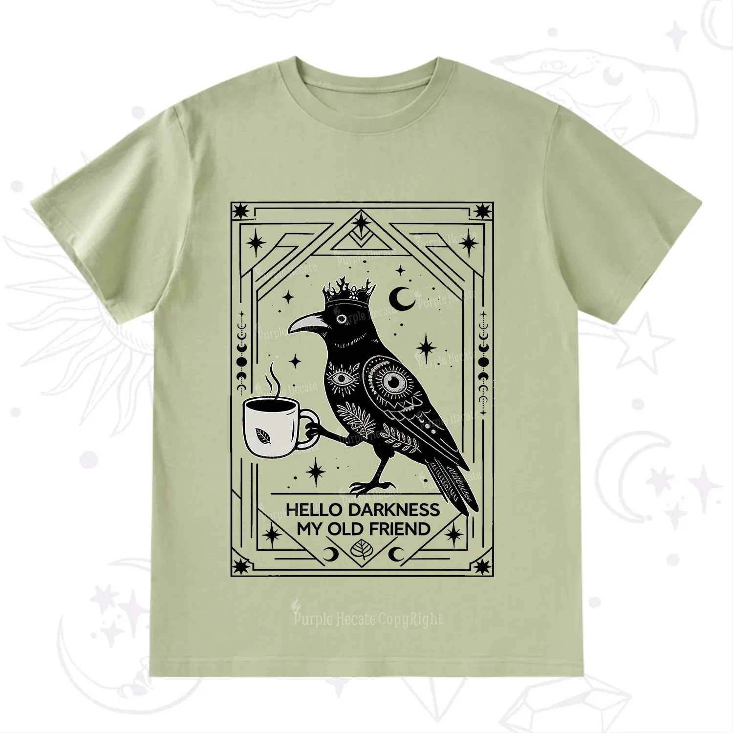 Purplehecate Hello Darkness My Old Friend Crow T-Shirt