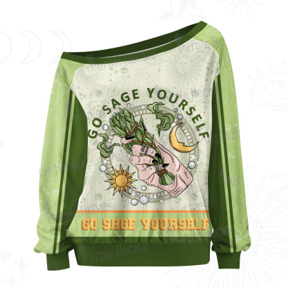 Purplehecate Go Sage Yourself Off The Shoulder Graphic Jersey