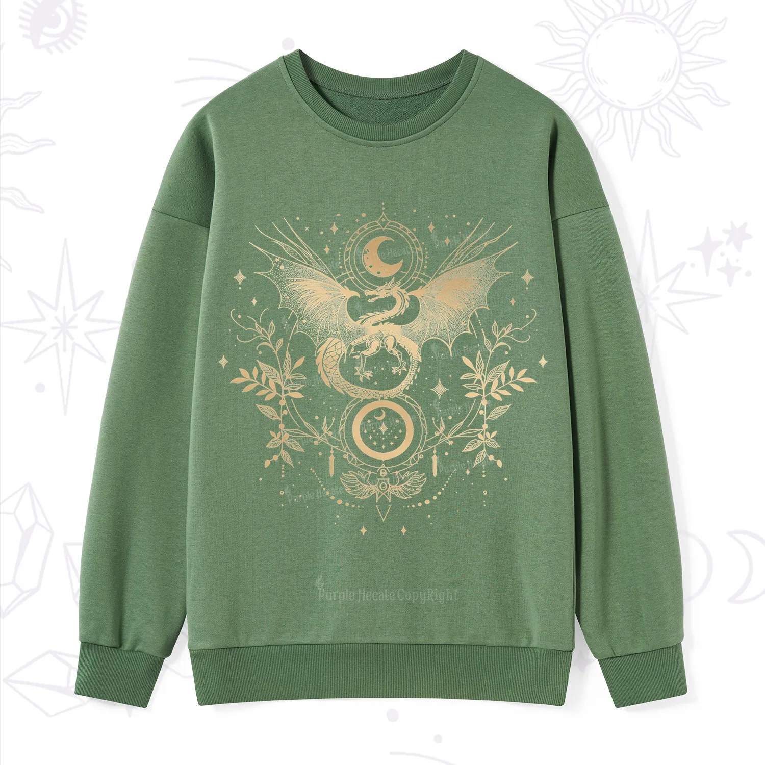 Purplehecate Celestial Dragon Moon Phase Sweatshirt