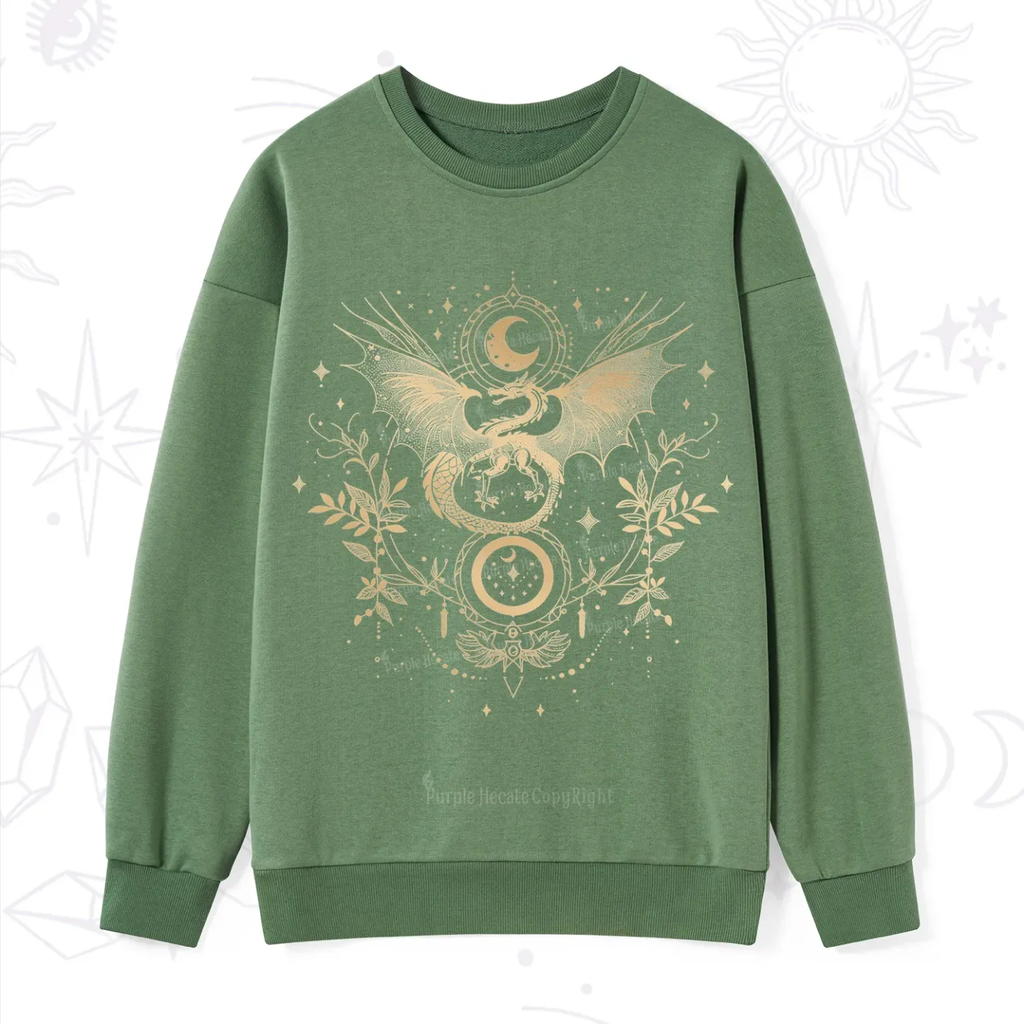 Purplehecate Celestial Dragon Moon Phase Sweatshirt