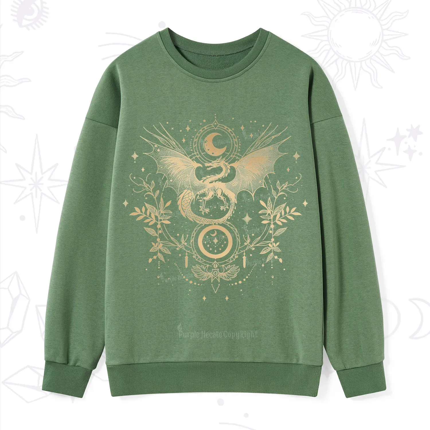 Purplehecate Celestial Dragon Moon Phase Sweatshirt