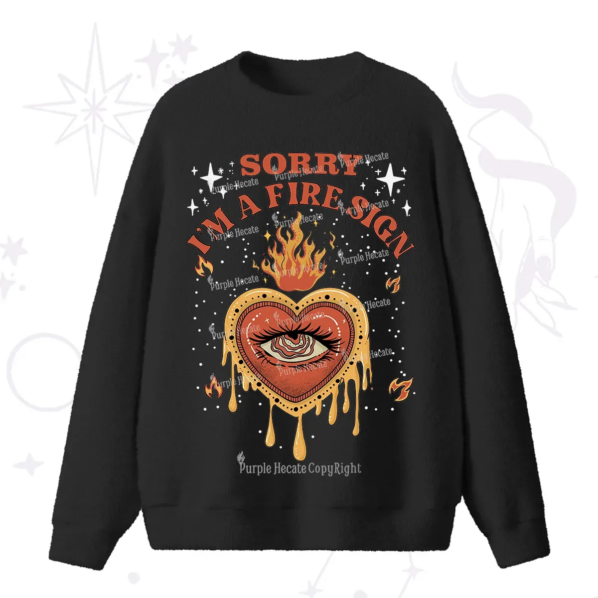 Purplehecate Sorry I'm A Fire Sign Fuzzy Ugly Sweater
