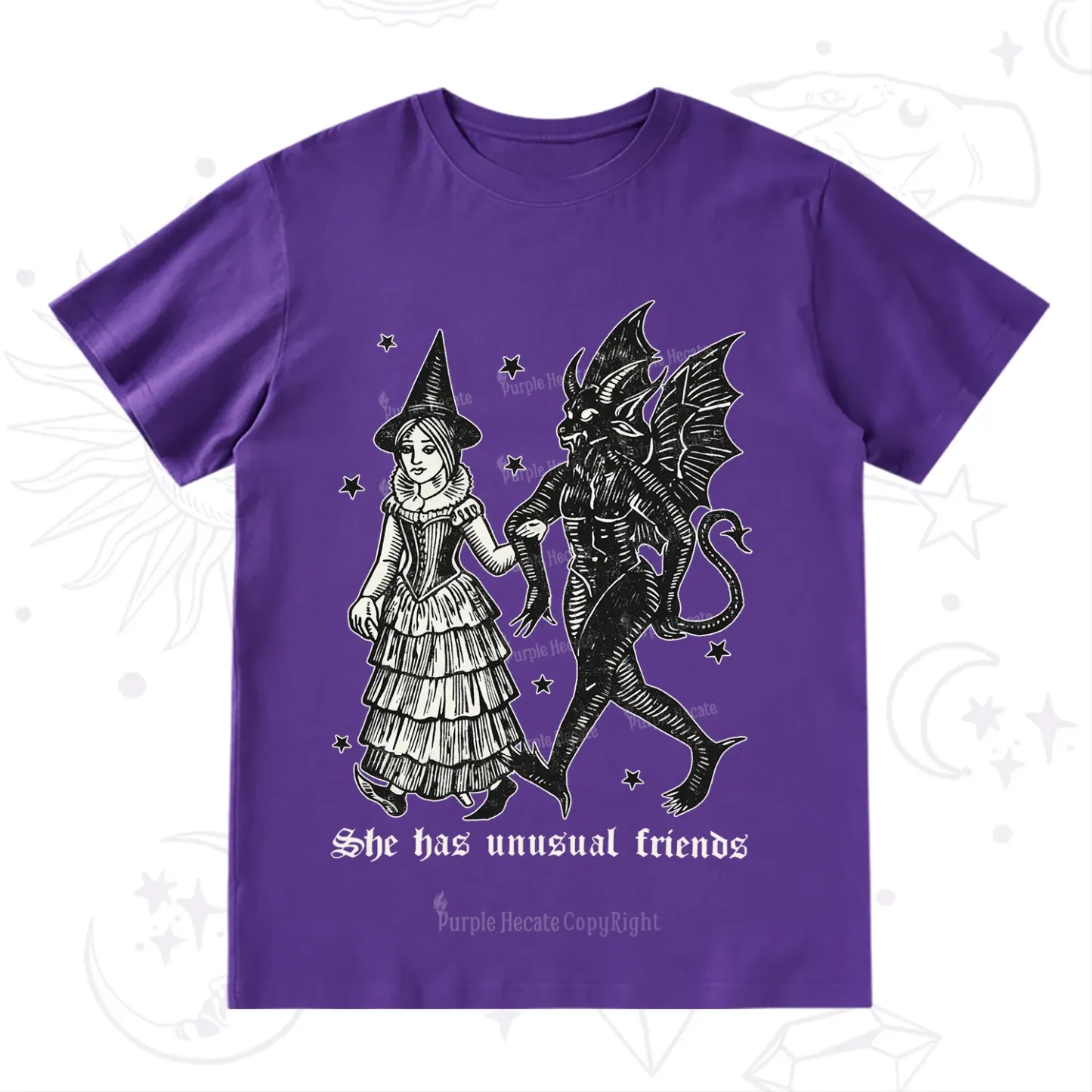 Purplehecate She Has Unusual Friends T-Shirt