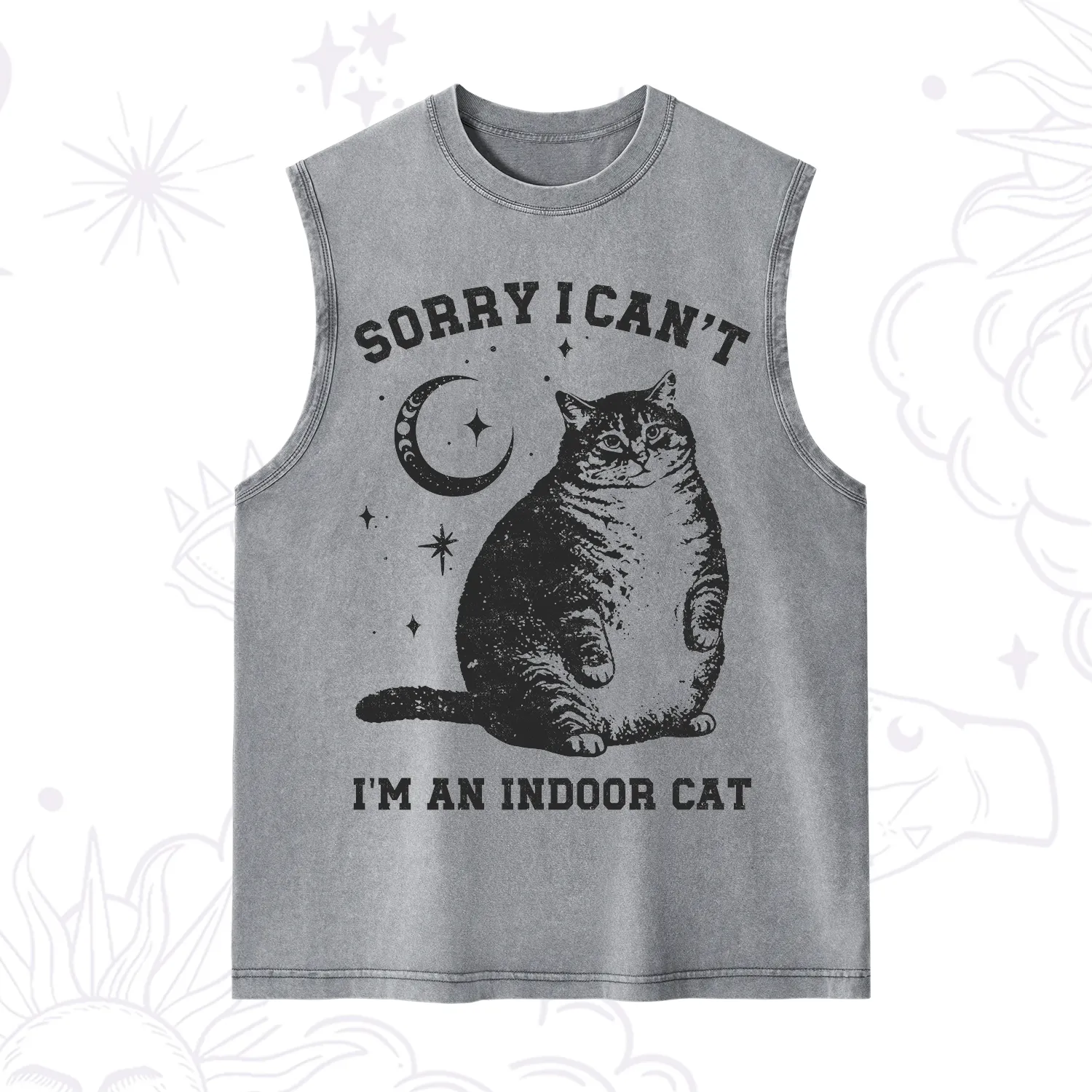 Purplehecate Sorry I Can't Go I'm an Indoor Cat Washed Tank