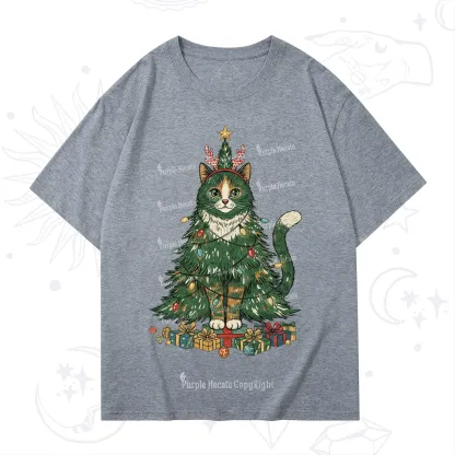 Purplehecate Cute Cats Christmas Tree T-Shirt