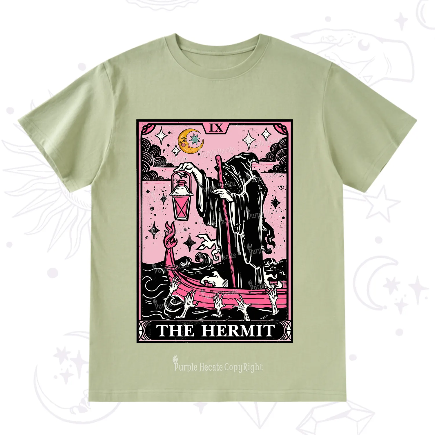 Purplehecate The Hermit Tarot Card T-Shirt