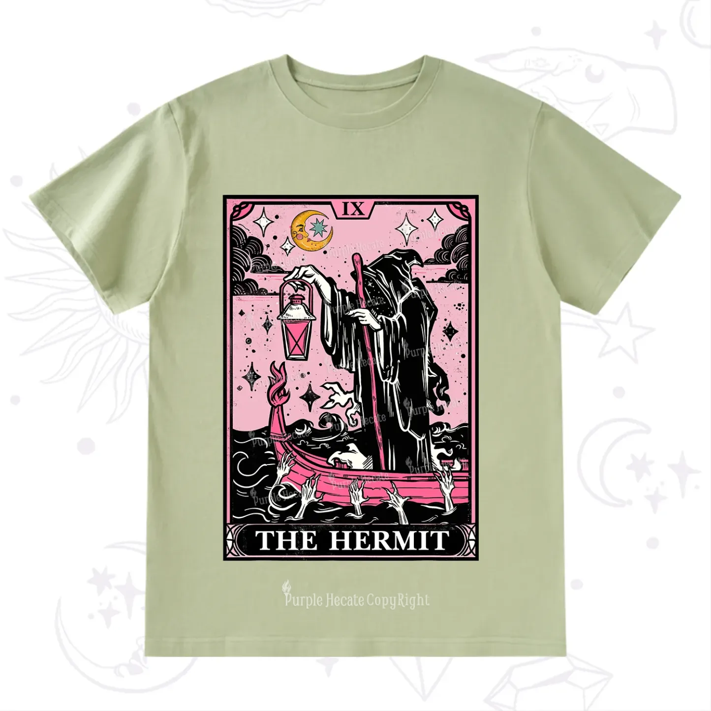 Purplehecate The Hermit Tarot Card T-Shirt
