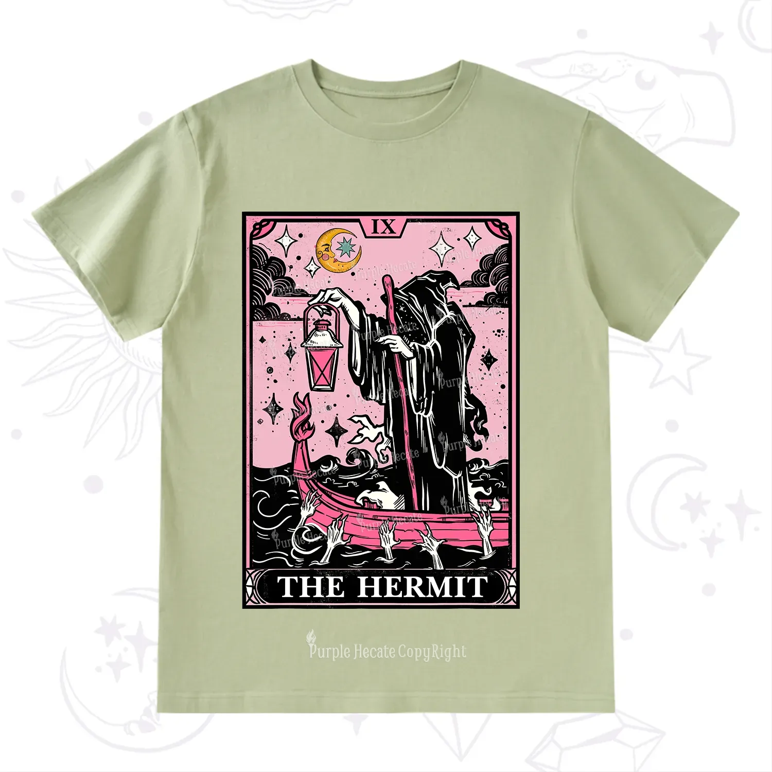 Purplehecate The Hermit Tarot Card T-Shirt