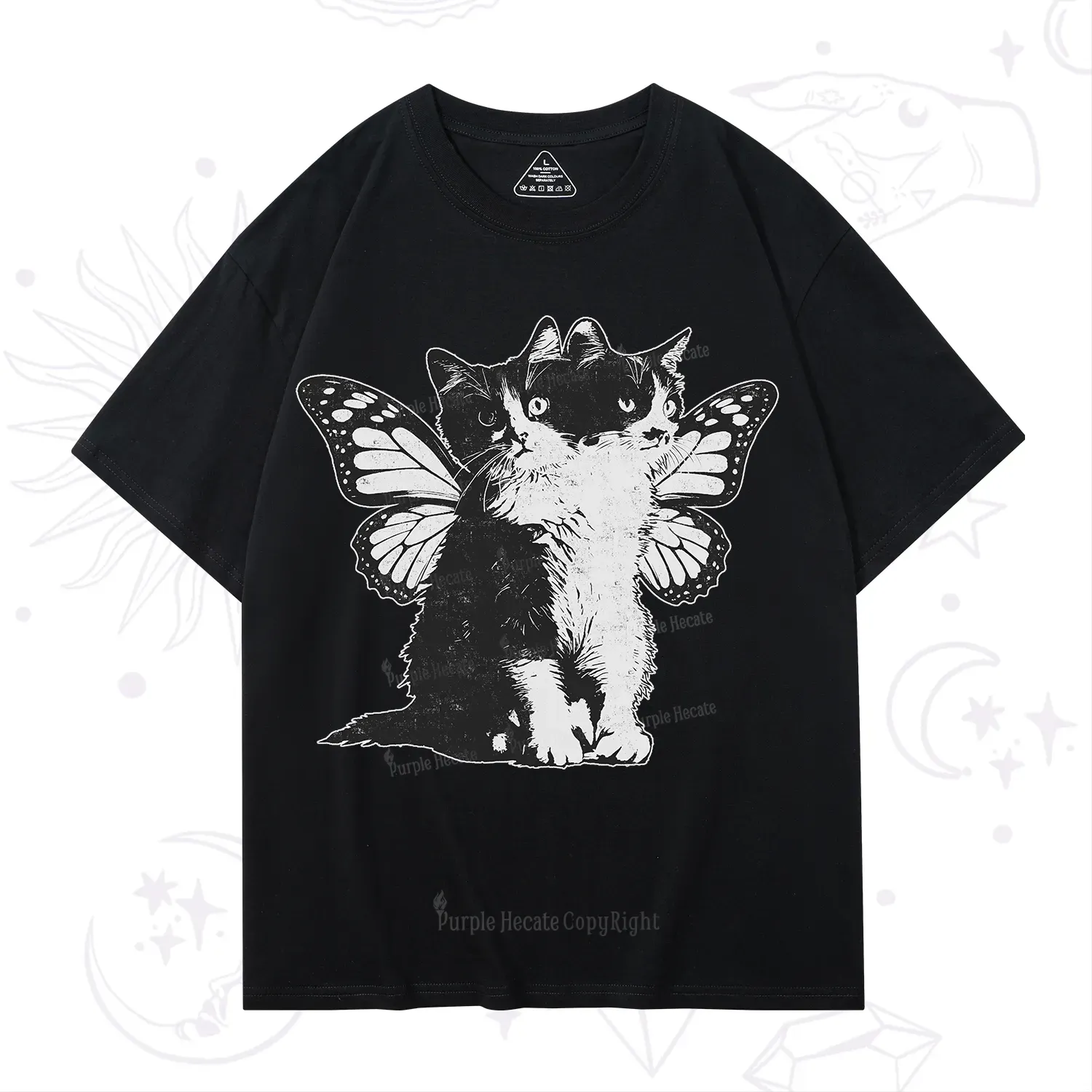 Purplehecate Mystery Butterfly Cat T-Shirt