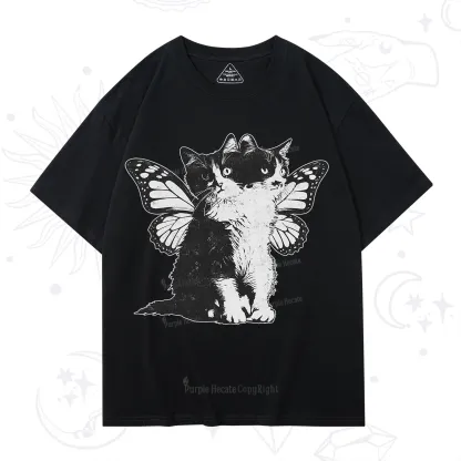 Purplehecate Mystery Butterfly Cat T-Shirt