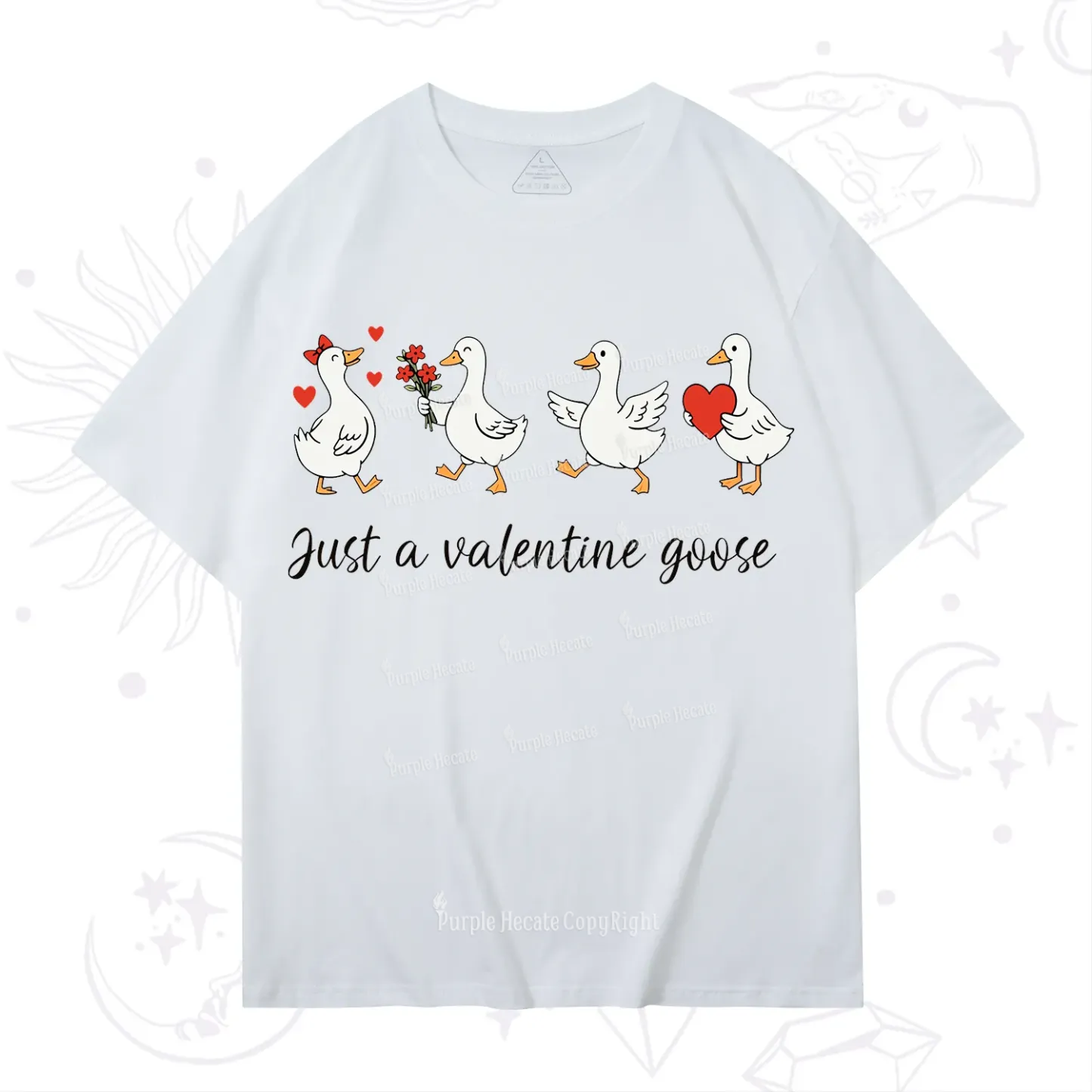 Purplehecate Just A Valentine Goose Valentine T-Shirt