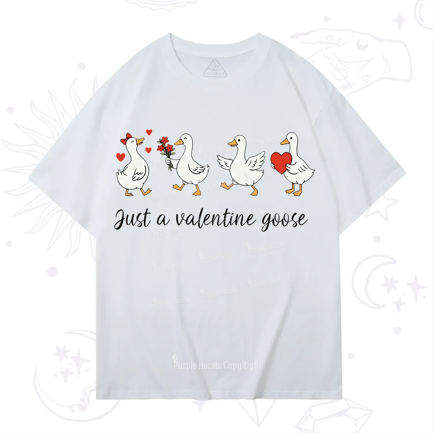 Purplehecate Just A Valentine Goose Valentine T-Shirt