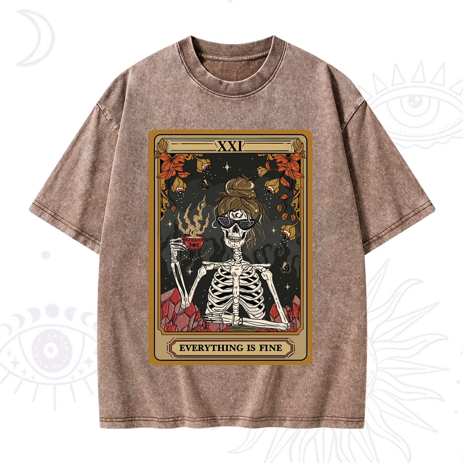 Purplehecate The Everything Fine Tarot Washed T-Shirt