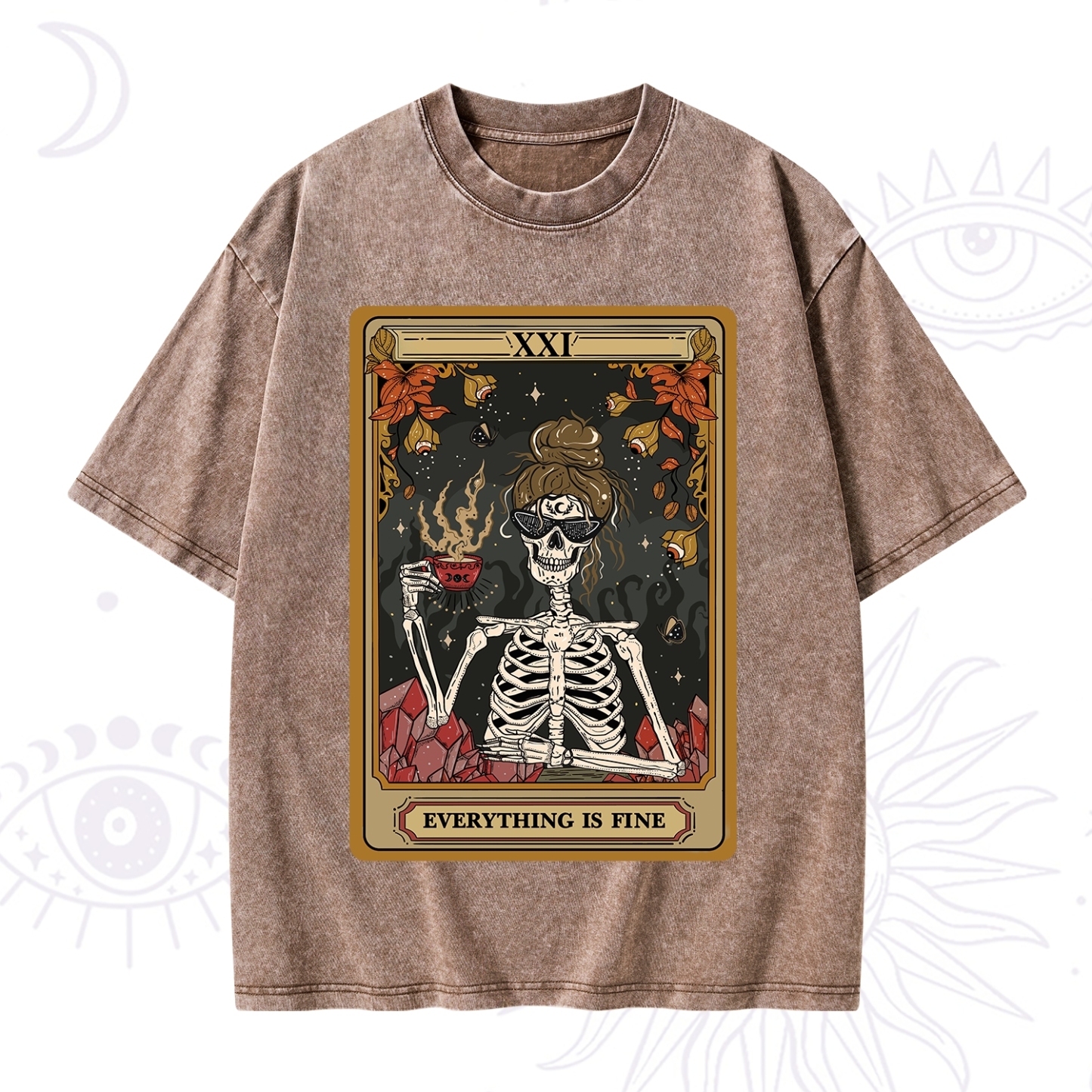 Purplehecate The Everything Fine Tarot Washed T-Shirt