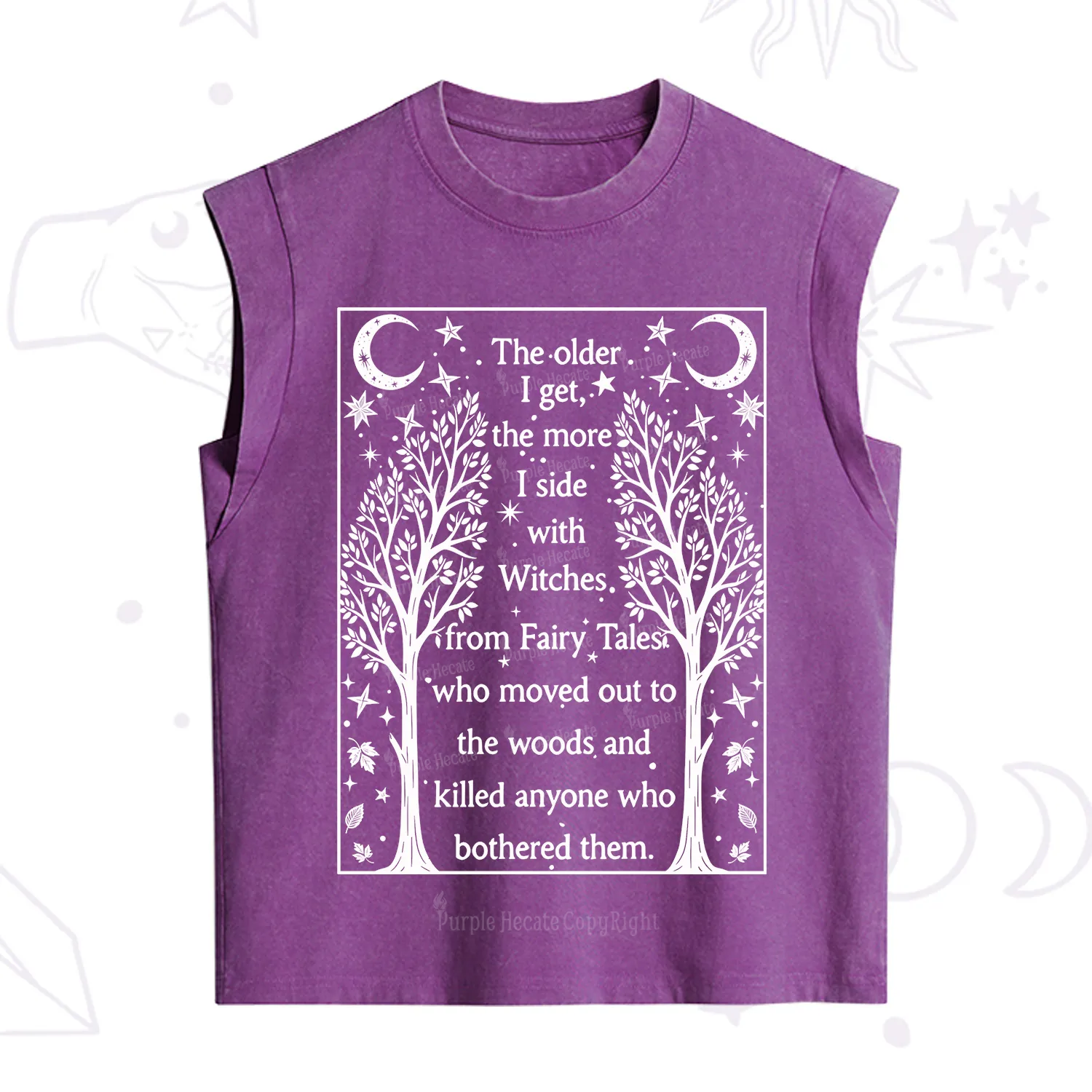 Purplehecate Side With Witches Vintage Washed Tank