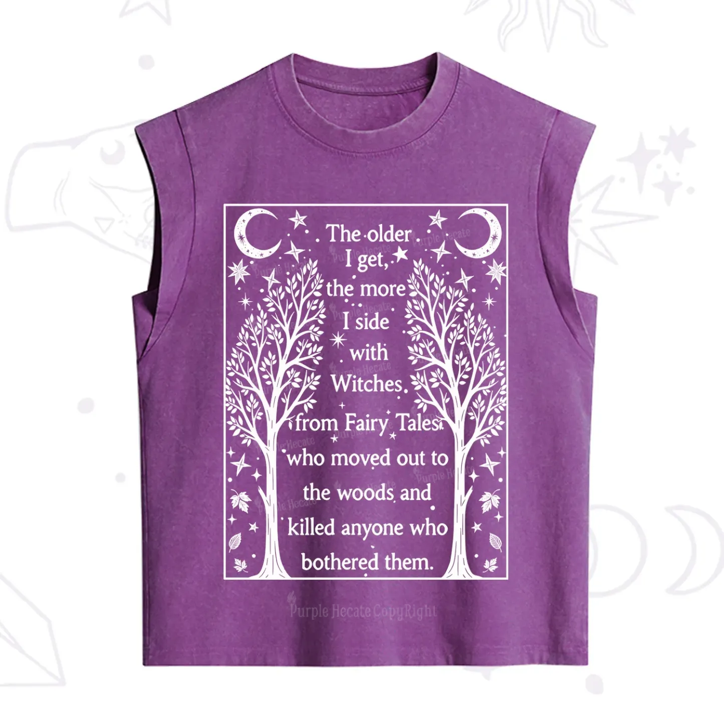 Purplehecate Side With Witches Vintage Washed Tank