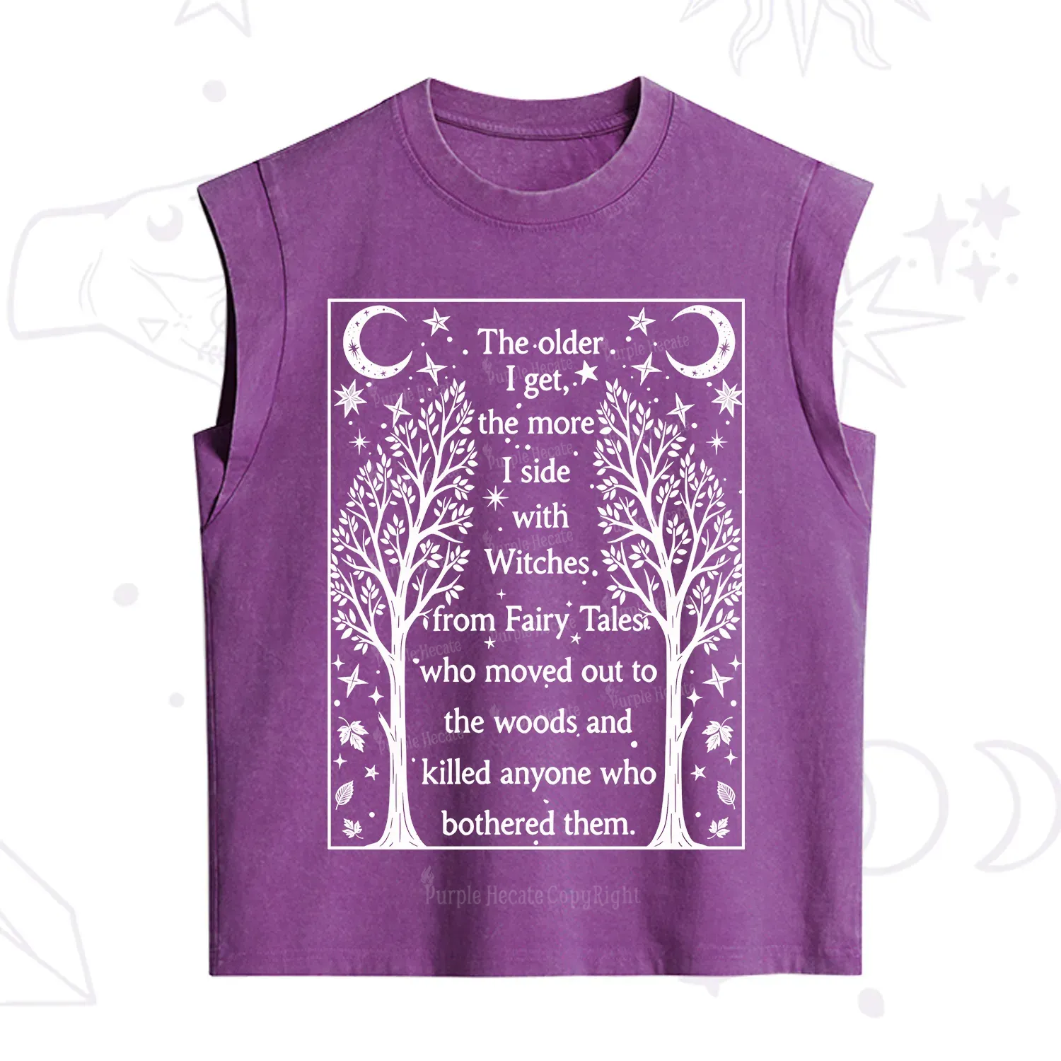 Purplehecate Side With Witches Vintage Washed Tank