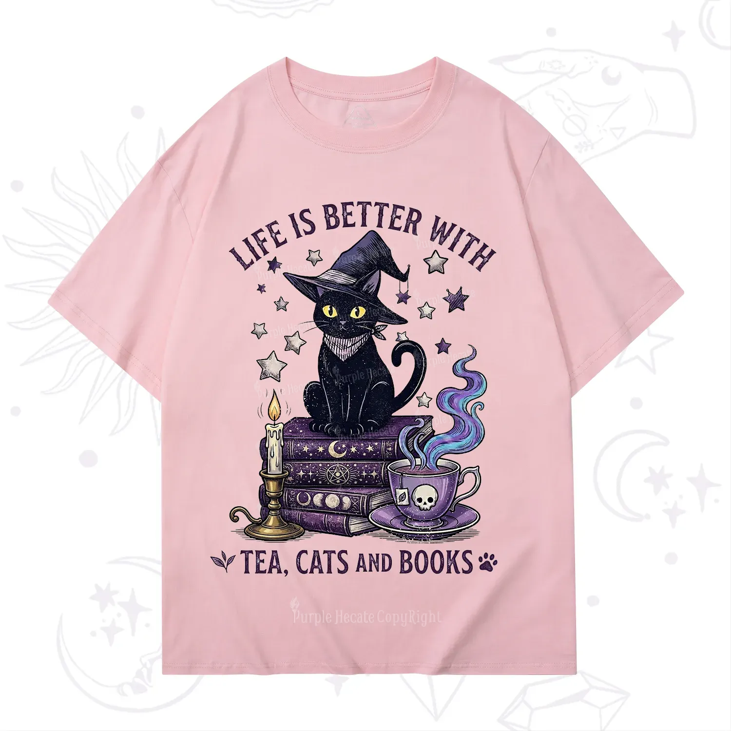 Purplehecate Life Is Better With Cats And Books T-Shirt