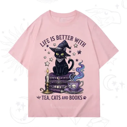 Purplehecate Life Is Better With Cats And Books T-Shirt