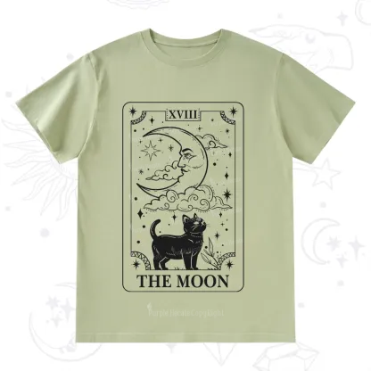 Purplehecate The Moon Tarot Card Cat T-Shirt