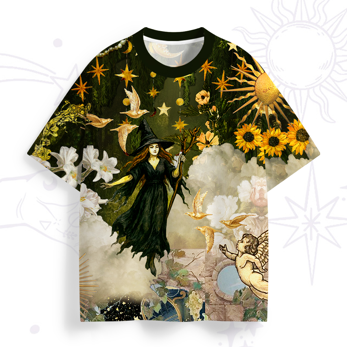 Purplehecate Garden of the Celestial Witch All Over Print T-Shirt