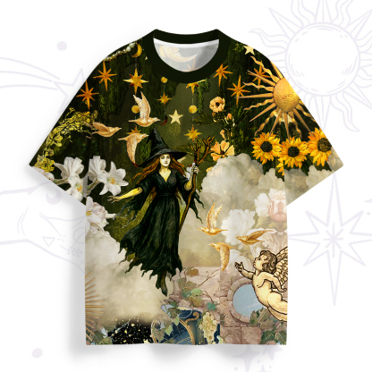 Purplehecate Garden of the Celestial Witch All Over Print T-Shirt