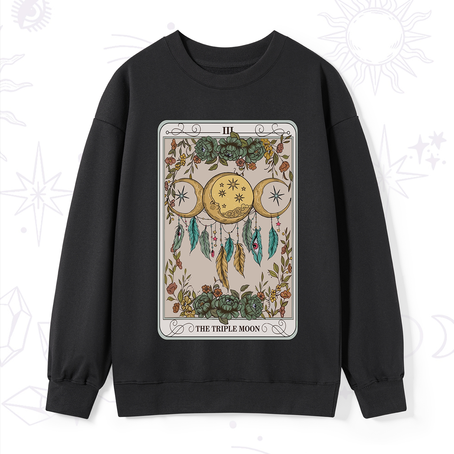 Purplehecate The Triple Moon Tarot Card Sweatshirt