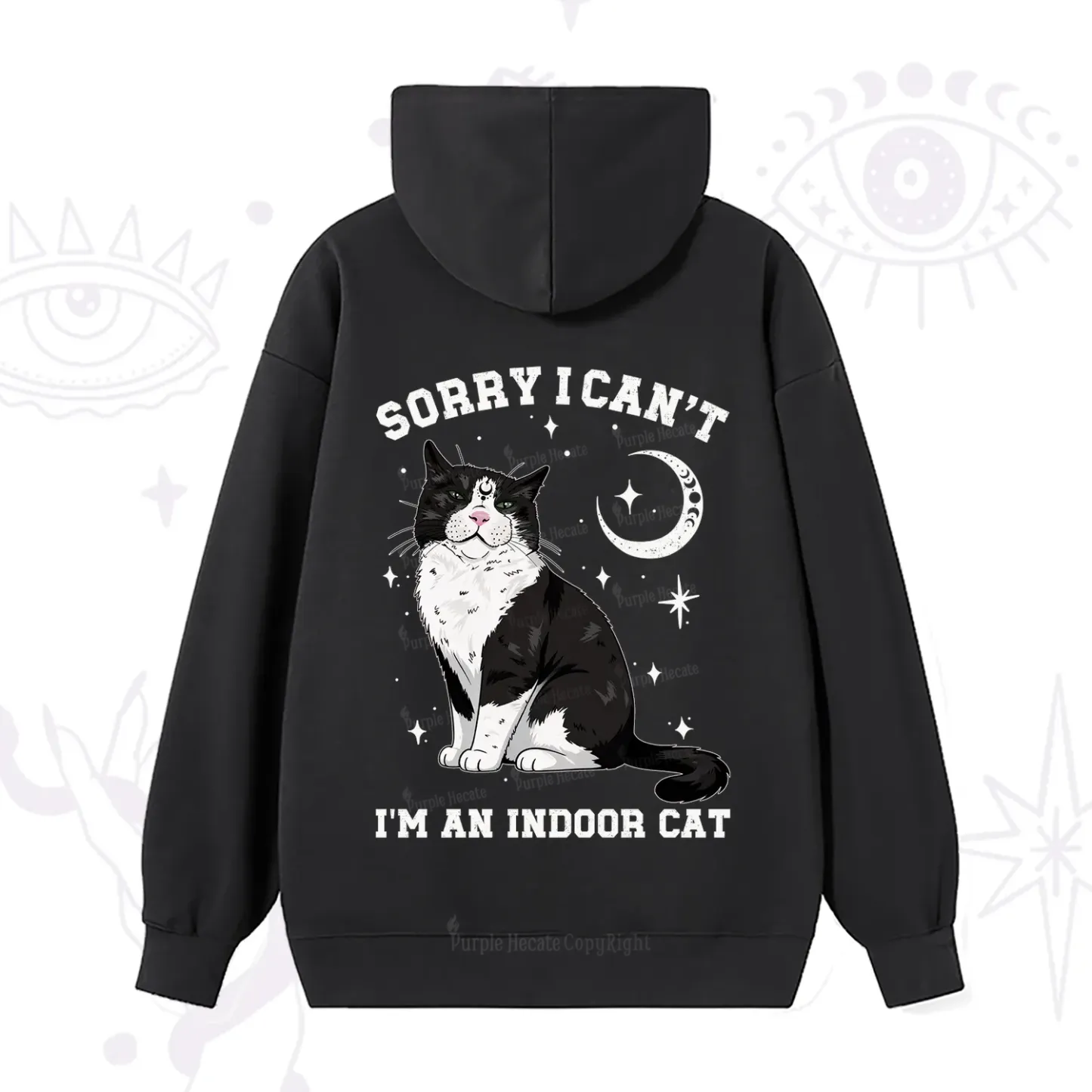 Purplehecate Sorry I Can't Go I'm an Indoor Cat Hoodie