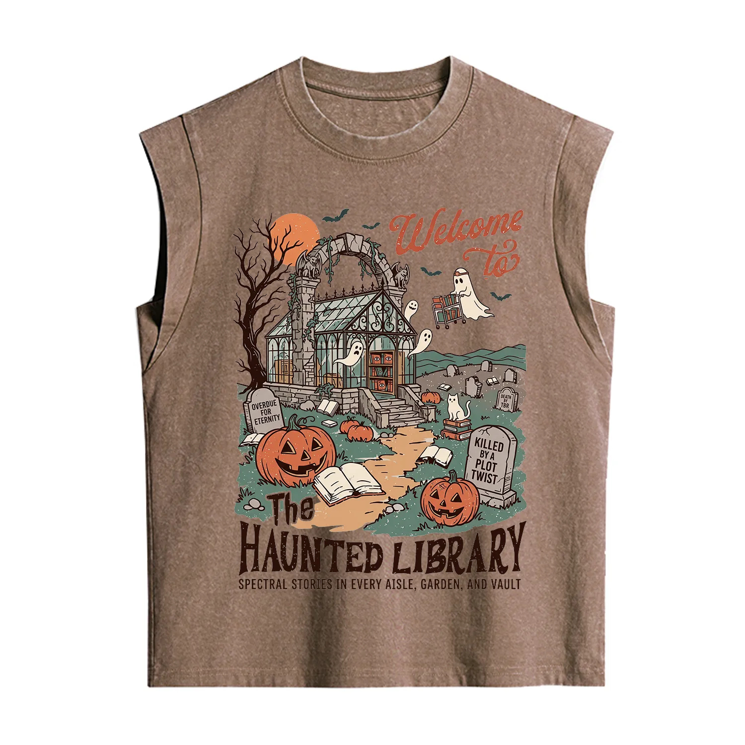 Purplehecate Welcome to the Haunted Library Vintage Washed Tank