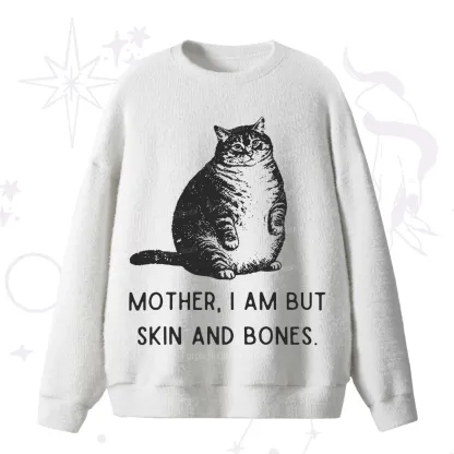 Purplehecate Cat Mother I Am But Skin And Bones Fuzzy Ugly Sweater