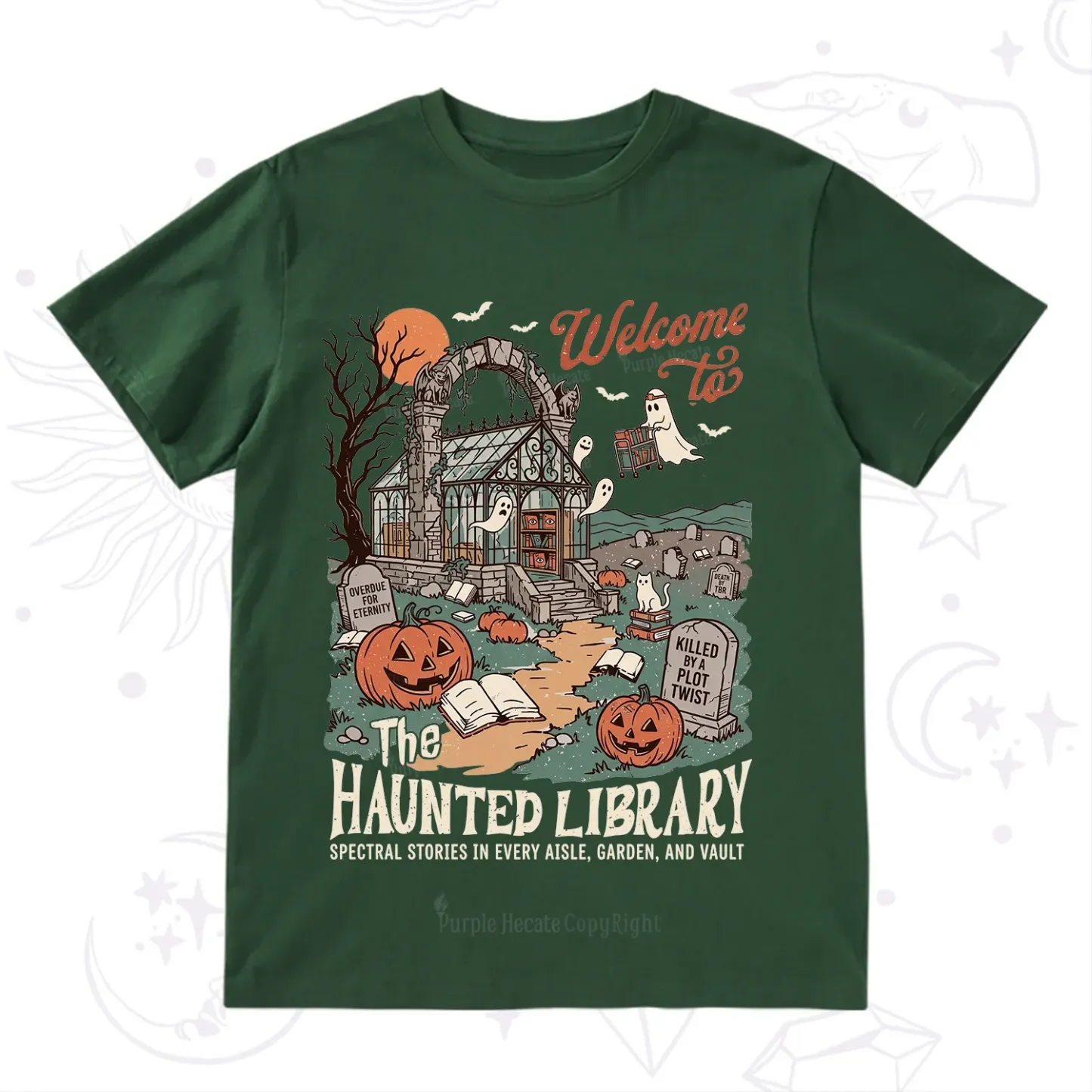 Purplehecate Welcome to the Haunted Library T-Shirt