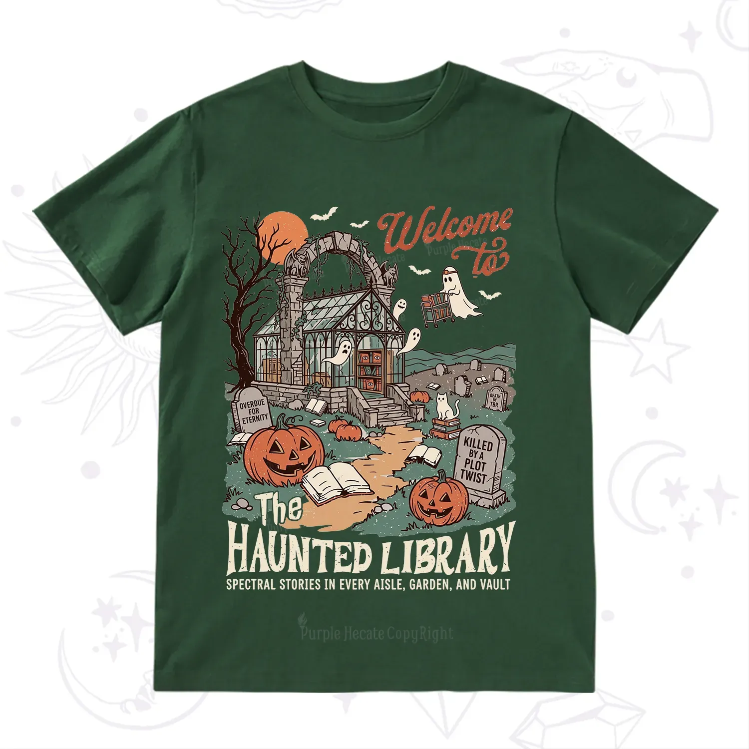 Purplehecate Welcome to the Haunted Library T-Shirt