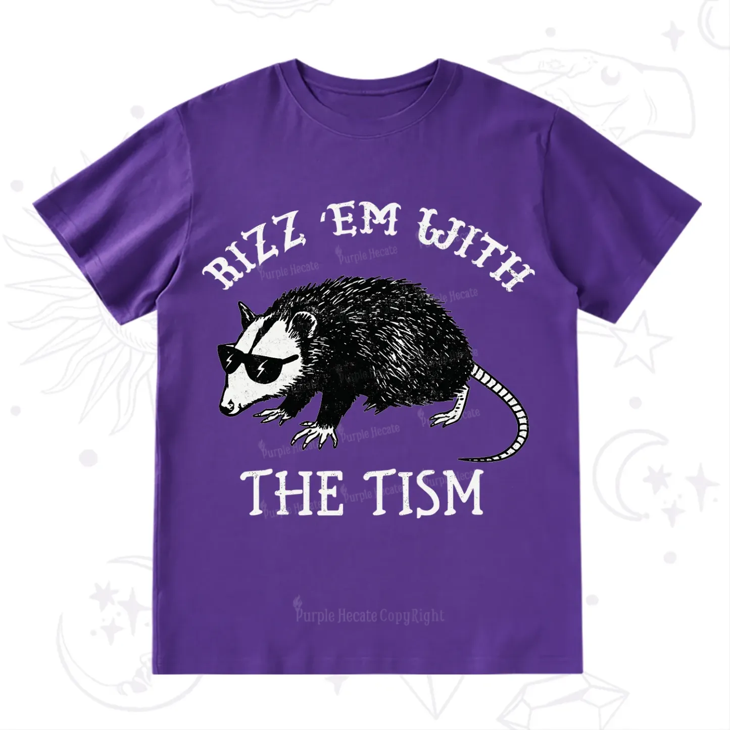 Purplehecate Rizz Em With The Tism Opossum T-Shirt
