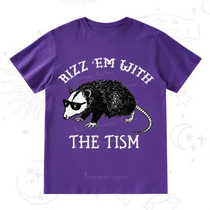 Purplehecate Rizz Em With The Tism Opossum T-Shirt