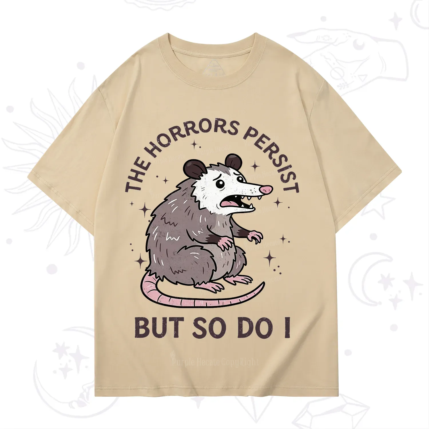 Purplehecate The Horrors Persist But So Do I Opossum T-Shirt